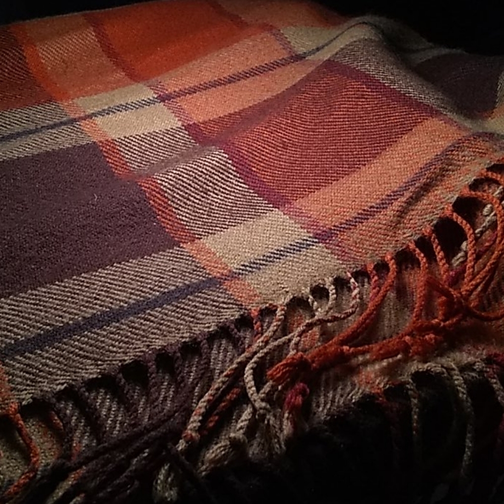 Plaid throw